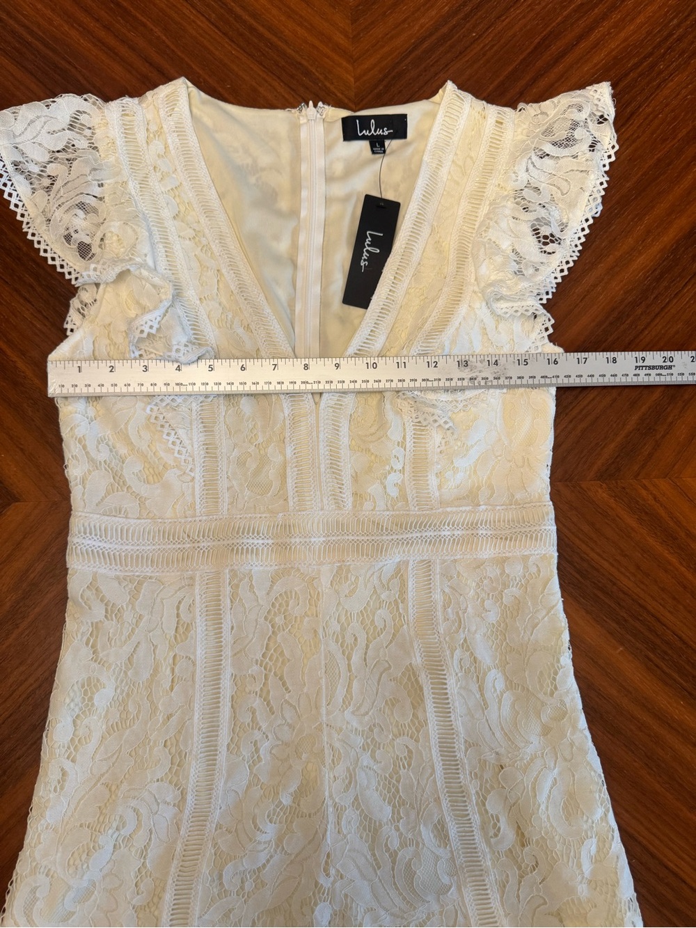 NWT Lulus White Lace Romper Bridal Shower Bachelorette Vacation Size L - Picture 9 of 16